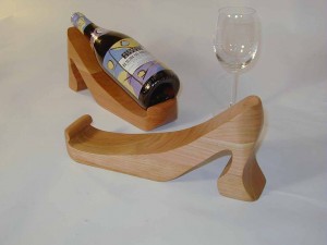 Cradle your table wine in my handmade wooden wine slipper