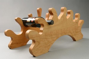 This wine rack was inspired by the great antlers of the bull moose